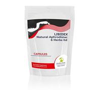 LIBIDEX 6 Herbs LTD for Adults Sex Vitamins Food Health Supplement 180 Capsules Pumpkin Seed Oil, Damiana, Muira Puama, Siberian Ginseng, Maca & Selenium Yeast