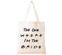 LIBIHUA Bride Gift,Engagement Gift,Bride to Be,Newly Engaged,Bridal Shower Present,Bachelorette Party Present,Reusable Shoulder Bag,Shopping Tote Bag-The One Where I'm the Bride