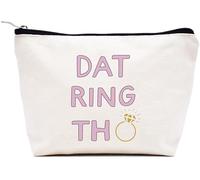 LIBIHUA Engagement Gifts-Wedding Gift for Women-Bridal Shower Gifts for Her-Bachelorette Party Gifts for Women-Makeup Bag Cosmetic Bag Travel Pouch, Beige, 9.8 ″ W x 7″ H x 2.7″ Bottom, 771-dat Ring