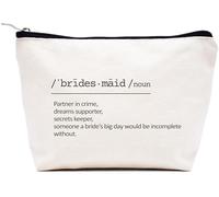 LIBIHUA Engagement Gifts-Wedding Gift for Women-Bridal Shower Gifts for Her-Bachelorette Party Gifts for Women-Makeup Bag Cosmetic Bag Travel Pouch, Beige, 9.8 ″ W x 7″ H x 2.7″ Bottom, 775-bridesmaid