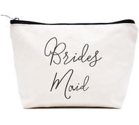 LIBIHUA Get Engaged Gift-Wedding Gift- Makeup Bag Cosmetic Bag Travel Pouch, Beige, 9.8 ″ W x 7″ H x 2.7″ Bottom, 740-bridesmaid Gifts
