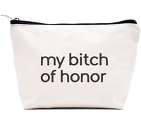 LIBIHUA Get Engaged Gift-Wedding Gift- Makeup Bag Cosmetic Bag Travel Pouch, Beige, 9.8 ″ W x 7″ H x 2.7″ Bottom, 773-my B of Honor