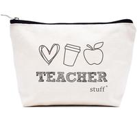 LIBIHUA Women Gift-Travel Case Gifts for Women-Mother's Day Birthday Christmas Gift-Makeup Bag Cosmetic Bag Travel Pouch, Beige, 9.8 ″ W x 7″ H x 2.7″ Bottom, 842-teacher Stuff