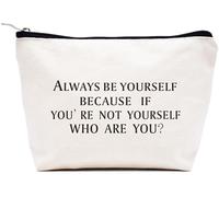 LIBIHUA Women Gift-Travel Case Gifts for Women-Mother's Day Birthday Christmas Gift-Makeup Bag Cosmetic Bag Travel Pouch, Beige, 9.8 ″ W x 7″ H x 2.7″ Bottom, 760-always Be Yourself