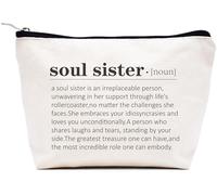 LIBIHUA Women Gift-Travel Case Gifts for Women-Mother's Day Birthday Christmas Gift-Makeup Bag Cosmetic Bag Travel Pouch, Beige, 9.8 ″ W x 7″ H x 2.7″ Bottom, 802-soul Sister a Soul Sister