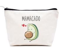 LIBIHUA Women Makeup Bag, Cosmetic Bag Gifts for Her, Female Travel Pouch, Beige, 9.8 ″ W x 7″ H x 2.7″ Bottom, 816-mamacado