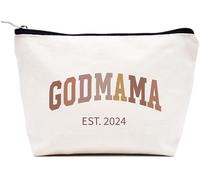 LIBIHUA Women Makeup Bag, Cosmetic Bag Gifts for Her, Female Travel Pouch, Beige, 9.8 ″ W x 7″ H x 2.7″ Bottom, 821-godmama