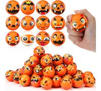 Libima 100pcs Face Stress Balls Bulk 2 Inch Foam Face Squeeze Balls Mini Orange Funny Stress Relief Ball for Kids Adults Coworkers Relief Squeeze Finger Exercise School
