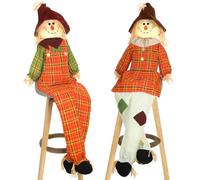 Libima 2 Pack 60" Large Scarecrow Thanksgiving Fall Sitting Scarecrow Halloween Decoration Life Size Scarecrows for Indoor Outdoor Autumn Harvest Decoration for Garden Yard Porch(Adorable)