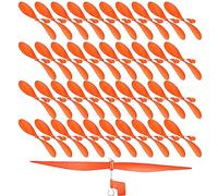 Libima 40 Pcs Plastic Propeller for STEM Activities Fold Resistant Propeller Blades with Rubber Band Hooks for Airplanes and Helicopters from Research Institution, 7.1 Inches(Orange)