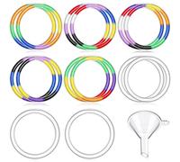 Libima 48 Pcs Sand Art Bracelets Kids, Clear Hollow Plastic Bracelet for Sand with 5 Mini Funnels Plastic Small Funnel for Sand Art Crafts and Party Favors