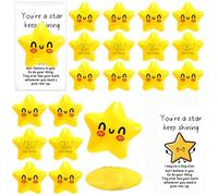 Libima 50 Pcs Inspirational Stress Balls Bulk for First Day of Class Gifts for Students Appreciation Positive Gift for Coworker Emotional Funny Balls with Card Back to School Supplies (Star)
