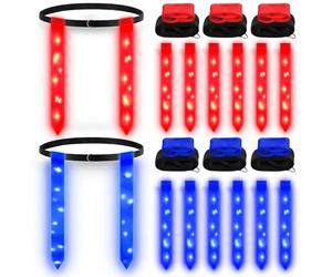 Libima 6 Player LED Flag Football Belts with 12 Flags Adjustable Belt Set Capture The Flag Outdoor Games for Teens Adults Glow Party Day Night Summer Backyard Beach Training Equipment