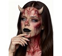 Libima Halloween Devil Horns Mens Women Latex Prosthetics Demon Halloween Costume Goat Horns Cosplay with Storage Box, As Shown in the Picture, S