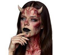 Libima Halloween Prosthetics Devil Horns Mens Women Demon Cosplay Halloween Costume Goat Horns Cosplay Latex Prosthetic Set, As Shown in the Picture, S