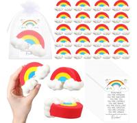 Libima Inspirational Stress Balls Bulk for Boss Day Gifts for Coworker Leader Team Office Appreciation Positive Gift for Employee Emotional Funny Balls with Card Class Student Supplies(20 Pcs,Rainbow)