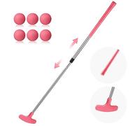Libima Pink Golf Putter for Kids Adjustable Golf Clubs Right or Left Handed Putter with 6 Pink PU Balls for Teen Girls Junior Beginners Indoor Outdoor Green Club Practice