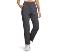 Libin Ankle Golf Trousers High Waisted Lightweight Summer Work Travel Sweatpants with Pockets, Ladies 7/8 Athletic Workout Joggers Casual Lounge Straight Leg Pants Petite 25", Dark Grey L