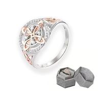 LIBIQI Handmade Witch's Return-Knot Protection Ring, Protect Your Loved Ones, S925 Witches Knot Ring, Silver Knot Design, Valentine's Day Gift for Her (Slivery,9)