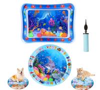 Libiyi GlowPad, 24in Cat Water Mat with Fish, Thickened Leakproof Anti-Scratch for Cats, Dog Water Sensory Play Mat, Manual Air Pump, Pet Waterbed with Air Pump for Dogs & Cats (A+D)