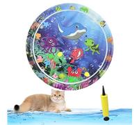 Libiyi Glowpad for Cats, 27in/24in Thickened Leakproof Anti-Scratch Water Play Mat, Interactive Fish Chase Toy for Indoor/Outdoor Summer Fun Cats & Dogs (style 12)