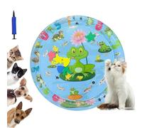 Libiyi GlowPad, Libiyi 24in Cat Water Mat with Fish, Thickened Leakproof Anti-Scratch, with Manual Air Pump, Interactive Indoor Outdoor Summer Cooling Toys (65cm B)
