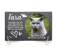 LIBKUR Personalised Dog Memorial Gifts - Custom Pet Memorial Plaque with Photo, Name & Message,Pet Memorial Stones Cat Slate Keepsake Dog Memorial for Garden（Rectangle-Design5）