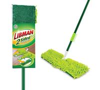 Libman 18" 2-Sided Microfiber Dust Mop | Hardwood Floor Mop | Hard Surface Floor Duster | Microfiber Fingers | Flat Mop | 360 Degree Swivel Head | 49” Long Handle | Dust and Mop Set