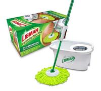 Libman Lightning Spin Mop System | Mop and Bucket with Wringer Set | Spin Mop | Mops for Floor Cleaning | Hardwood Floor Mop | 1 Total Mop Head Included