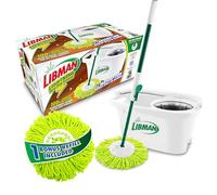 Libman Lightning Spin Mop System Plus 1 Refill Head | Mop and Bucket with Wringer Set | Floor Mop | Spin Mop | Libman Mop | Mops for Floor Cleaning | Hardwood Floor Mop | 2 Total Mop Heads Included