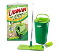 Libman Rinse 'n Wring Mop and Bucket System | Microfiber Floor Mop | Hardwood Floor Cleaner | Wet & Dry Mop | Clean & Dirty Water Chambers | Squeegee Blades | 2 Total Microfiber Pads