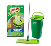 Libman Rinse 'n Wring Mop and Bucket System | Microfiber Floor Mop | Hardwood Floor Cleaner | Wet & Dry Mop | Clean & Dirty Water Chambers | Power Blades | 1 Total Microfiber Pad
