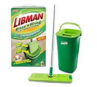 Libman Rinse 'n Wring Mop and Bucket System | Microfiber Floor Mop | Hardwood Floor Cleaner | Wet & Dry Mop | Clean & Dirty Water Chambers | Power Blades | 1 Total Microfiber Pad
