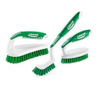 Libman Three Different Durable Brushes for Grout, Tile, Bathroom, Kitchen. Easy to Handle, Strong Fibers for Tough Messes - Family Made in The USA, PET, Green White, Unisex Lot 2406