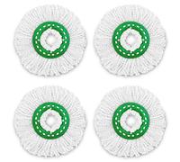 Libman Tornado Spin Mop Refills-Case of 4-Microfiber Head, Easy to Replace, Machine Washable, Green & White