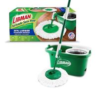 Libman Tornado Spin Mop System | Mop and Bucket with Wringer Set | Spin Mop | Floor Mop | Libman Mop | Mops for Floor Cleaning | Hardwood Floor Mop | 1 Mop Head Included