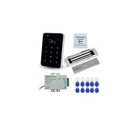 LIBO Stand-alone Door Access Control System Kit Set with 180kg/350lbs Electric Magnetic Lock, DC12V/3A Power Supply, Door Exit Release Button, 10pcs