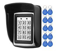 LIBO Waterproof Access Control Keypad Proximity RFID Controller, Suitable for Single Door Entry System, Support 1000 Users, Including 10pcs 125KHz RFID Keyfobs with Rainproof Cover