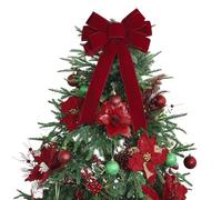 LiBongTa 13" Red Velvet Bow for Christmas Tree, Wreaths, & More - 1 Count