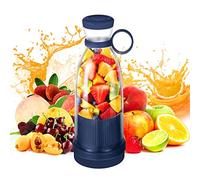 LIBOOI 350ML Portable Blender Bottle, USB Rechargeable Smoothie Blender Personal Fresh Juice Blender Bottle with 4 Blades Design for Travel Office Gym Fruit Milk Shakes, Blue