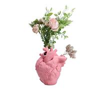 LIBOOI Anatomical Heart Vase, Novelty Resin Heart Shape Flower Vase Creative Human Heart Art Flower Pot Desktop Ornament for Home Office Centerpiece Table Decor