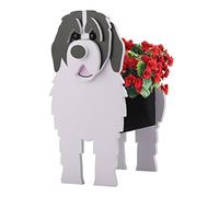 LIBOOI Cute Dog Planter Pots, Dog Succulent Planter, Plants Storage Container Plant Pots, 3D Animal-shape Plant Pot, Gardening Pots For Indoor/outdoor Garden, Newfoundland Planters