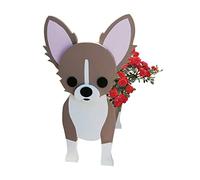 LIBOOI Dog Planter, Animal Flower Planter Pot for Outdoor Plants, Chihuahua Gifts Women Men Lovers, Handmade Storage Container Planters Garden Decoration Cactus Office Home Gifts, 27 x 17.5 cm