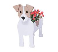 LIBOOI Dog Planter, Animal Flower Planter Pot for Outdoor Plants, Jack Russell Terrier Gifts for Women Men Dog Lovers, Storage Container Planters for Garden Decoration Cactus Office Home Gifts
