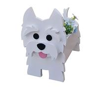 LIBOOI Dog Planter, Animal Flower Planter Pot for Outdoor Plants, West Highland Terrier Gifts for Women Men Dog Lovers, Storage Container Planters for Garden Decoration Cactus Office Home Gifts