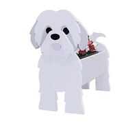 LIBOOI Dog Planter，Animal Flower Planter Pot Outdoor Plants，Shih Tzu Gifts Dog Lovers，Handmade Storage Container Planters Garden Decor Cactus Office Home Gifts，27 x 17.5 cm (UKBT-221123GW02-15-WQW)