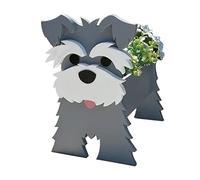 LIBOOI Dog Planter, Animal Flower Pot for Plants, Schnauzer Gifts Women Men Lovers, Handmade Storage Container Planters Garden Decoration Cactus Office Home, 27 x 17.5 cm, UKBT-221123GW02-16-WQW
