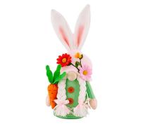 LIBOOI Easter Gonk Ornament, Easter Rabbit Bunny Plush Doll Toys with Flower Hat, Handmade Easter Gnomes Spring Easter Gift for Home Office Decoration