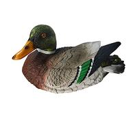 LIBOOI Mandarin Duck Figurine, Realistic Resin Floating Duck Sculpture for Garden Pond Pool, Multicolor