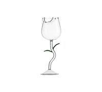 LIBOOI Rose Wine Glass, 150ML Cocktail Glasses Romantic Flower Red Wine Glasses, Clear Glass Drinking Cup for Wedding Valentines Day Party Anniversary, Green